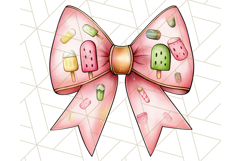 Watercolor Summer Bow Clipart PNG, Coquette Bright Bow Png Product Image 2