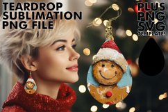 Dazzling Teardrop Earrings Gift PNG, Gingerbread Man Product Image 1