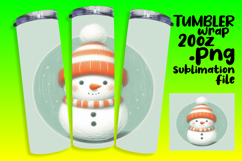 20oz Sublimation Tumbler Wrap , Snowman Product Image 1
