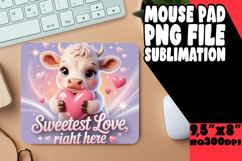 UNIQUE DESK MAT PLAYFUL PNG, Cute Cow Product Image 1