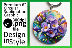 Vibrant Circle Design Car Coaster PNG , Flowers Product Image 1