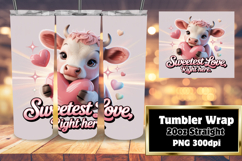 VIBRANT 20oz Tumbler Artwork for Gifts , Cute Cow Product Image 1