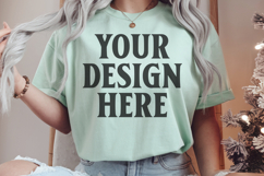 Bay Comfort Colors 1717 Christmas Shirt Mockup, Cozy Mockup Product Image 1