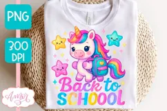 Cute back to school shirt PNG, Teacher sublimation unicorn Product Image 4