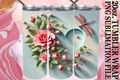 Radiant Mornings 20oz tumbler wrap, 3D Heart Product Image 1