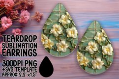 Summer Blossom Extravaganza Sublimation Teardrop Earring Product Image 1