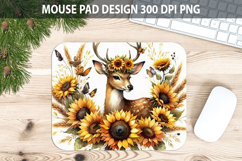 Deer Mouse pad Sublimation - Thanksgiving Animal PNG Design Product Image 1