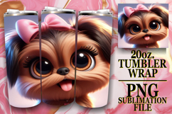 Joyful Reflections 20oz tumbler wrap, 3D Dog Product Image 1