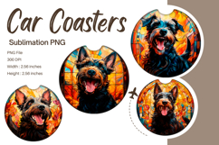 Dog Car Coasters Accessories Printable Keychain Circle_82 Product Image 1