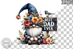 Best Dad Ever Sublimation - Father&#039;s Day Gnome Clipart PNG Product Image 1