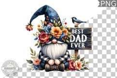 Best Dad Ever Sublimation - Father's Day Gnome Clipart PNG Product Image 1