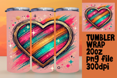 20oz Tumbler Sublimation PNG , Heart Product Image 1