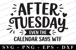 After tuesday even the calendar says wtf Never Svg | Sarcast Product Image 1