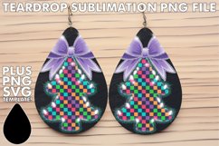 Cozy Teardrop Earrings GIFT PNG, Neon Xmas Product Image 1