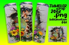Tumbler Wrap: 3D Wall Hole with Cute Animals and Flowers Product Image 1