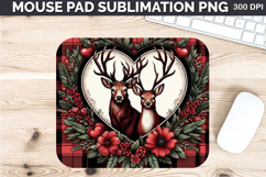 Watercolor Deer Mouse Pad Sublimation - Valentines PNG Product Image 1