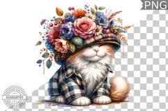 Floral Crown Cat Sublimation Clipart Bundle Product Image 8