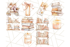Cozy Book Lover Clipart PNG, Reading Aesthetic Graphics Product Image 5