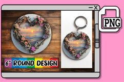 Heartfelt Hues: Wooden Heart Circle Design PNG Product Image 1