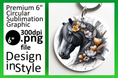 Chic Round Design Car Coaster PNG , Horse Product Image 1