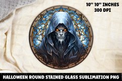 Halloween Stained Glass Sublimation PNG | Ghost | Skull Product Image 1