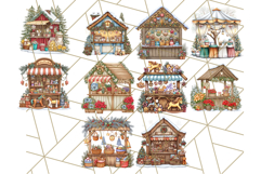 Cozy Christmas Market Stall Clipart PNG, Holiday Art Png Product Image 6