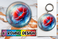 Joyful Keychain PNG Inspiration, 3D Flower Product Image 1