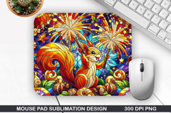 Fox Galaxy Mouse Pad Sublimation, 4th Of July Mouse Pad PNG Product Image 1