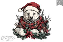 Christmas Bear Clipart Design - High Quality 300 Dpi Product Image 1