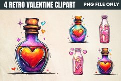 Retro Valentine Clipart PNG Product Image 1