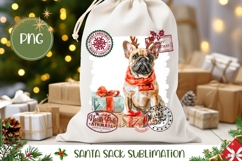 French Bulldog Santa Sack, Christmas Gift Bag Template Product Image 1