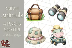 Jungle Safari Animals PNG Cute Pastel Wild Animal Clipart Product Image 1