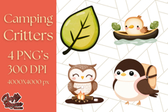 Camping Animals PNG, Forest Critters Campfire Clipart Product Image 1