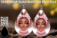Playful TEARDROP Earrings Gift Ideas, Afro Girl Product Image 1