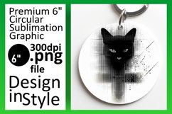 Charming Cat Art: Round &amp; Keychain Style Product Image 1