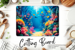 Sea Cutting Board Blue Ocean Chopping Board Sublimation_82 Product Image 1