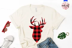 Buffalo Plaid Deer - Christmas SVG EPS DXF PNG Product Image 3