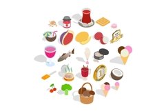 Vitamin bomb icons set, isometric style Product Image 1