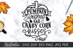 Pumpkin Wishes And Candy Corn Kisses SVG Autumn Halloween Product Image 5
