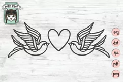 Bird SVG, Bird Heart SVG, Valentines Day SVG, Sparrow SVG Product Image 1