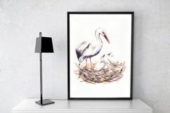 Storks Watercolor Clip Art and Print Product Image 2