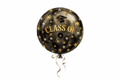 Watercolor Graduation Black Helium Balloon Clipart Product Image 1