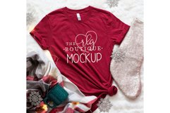 Red Shirt Bella Canvas Mockup, Christmas mockup Product Image 1