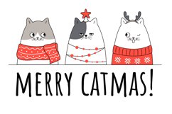 Christmas sublimation design | Cats pun Merry catmas Product Image 2