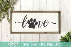 Love with Pawprint - Dog SVG File for Crafters Product Image 2