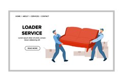 Loader Service Workers Moving Sofa Together Vector Product Image 1
