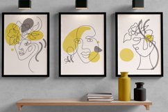Set of Three Abstract Face Digital Print Frame not included Product Image 2