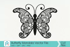 Butterfly Mandala Svg, Butterfly Svg, Butterfly Clip Art Product Image 1