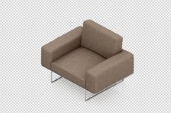 Isometric Arm Chair 3D isolated render Product Image 1