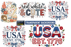USA Est 1776 Patriotic Coquette 4th July PNG,4th of july png Product Image 1